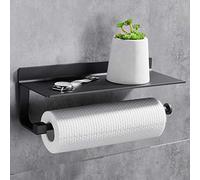 Gricol Portarrollos de Cocina de Pared Portarrollos para Papel de Cocina Portarrollos de Cocina con Amplios Rollos Dispensadores de Pañuelos Sin Taladrar para Cocina Negro