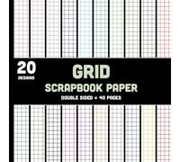Grid Scrapbook Paper: 20 Double Sided Checkered Color Lines White Background Sheets - 20 Designs for Origami, Collages, Math, Cards 40 Pages - 8.5"x8.5"