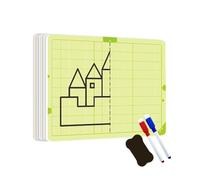 Grid Symmetrical Drawing, STEM Art Activity, Compact Portable Creative Lightweight Hand Eye Creative Spatial Aware, Kids Drawing Board for Girls Boys School Home, 5.51x3.94Inches, Blue, Yellow, Green