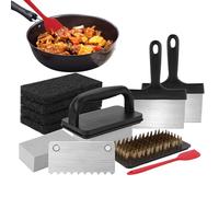 Griddle Cleaning Stone - Griddle Nettaiteur Kit para Blackstone | Kit De Limpieza Plana Parrilla Con Rodillo De Ponce Grill, Raspador Kit De Limpieza De Piedra De Alorage