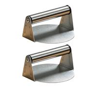 Griddle Meat Press Stainless Steel Patty Maker with Round Smooth Plate for Burgers, Steaks, and Flatbread Cooking Hamburger Mold Griddle Press