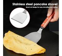 Griddle Scraper And Pancake Flipper, Stainless Steel Utensil Great For BBQ Grill Flat Top , Commercial Grade| Safe Crepe Spreadr Tool-Detachabl Grip Efficient Pancake Flippr For And Commercial Use