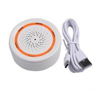 Gridva para Smart para tuya para sensor zigbee con sirena fuerte | Alarma de luz de sonido de 90 dB, detector de seguridad alimentado por USB para oficina en casa, para notificación