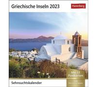 Griechische Inseln Sehnsuchtskalender 2023: Wochenkalender mit 53 Postkarten