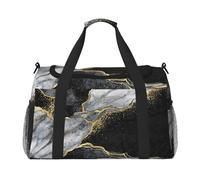 Grieta Dorada de mármol Negro,Bolsas Deportivas, Bolsos de Viaje Deportivos Cruzados de Mano, Bolsas de Viaje de Gran Capacidad para Mujeres y Hombres.