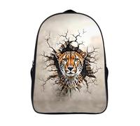 Grietas Mochilas Impresos 2 Compartimento Moderna Y Duradera Guepardo Informal Grande Mochila Con Arnés Ajustables Mochila Escolar En 3D-16，para Niñas Safari De Senderismo