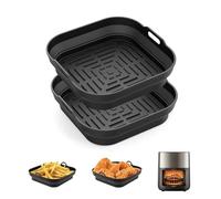 GRIFEMA 2PCS Molde Silicona Freidora de Aire Compatible Philips, Cecotec, Cosori, Turbo Blaze 5-8L - Redondo Moldes Silicona Air Fryer para Freidoras - Sin BPA, Reutilizable, Lavable a Máquina