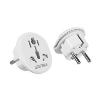 GRIFEMA Adaptador de Viaje Universal a EU, Pack de 2