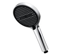 GRIFEMA Alcachofa de Ducha de Mano, Placa Grande 130 mm, 4 Modos de Chorro, Alta Presión, Boquillas de Silicona Antical, Acabado Cromado, Compatible Universalmente, G806