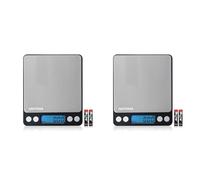 GRIFEMA - Báscula De Cocina Con Pantalla LCD, Digital, Balanza Con Tapa, Acero Inoxidable (Exclusivo En Amazon), 0.01-500 g (Paquete de 2)