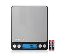 GRIFEMA - Báscula De Cocina Con Pantalla LCD, Digital, Balanza Con Tapa, Acero Inoxidable (Exclusivo En Amazon), 0.01 - 500 g