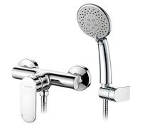 GRIFEMA Berlin Grifo monomando ducha con alcachofa manguera y soporte Cromo