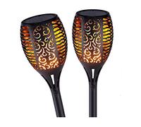 GRIFEMA DG2001, Luz de Antorcha Solar para Exterior, Luces de Sensor de Movimiento con Llama Parpadeante, Dos Piezas/Paquete