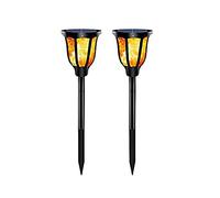 GRIFEMA DG2003, Luz de Antorcha Solar para Exterior, Luces de Sensor de Movimiento con Llama Parpadeante, Dos Piezas/Paquete