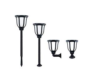 GRIFEMA DG2004, Luz de Antorcha Solar para Exterior, Luces de Sensor de Movimiento con Llama Parpadeante, 7 Modos, Dos Piezas/Paquete