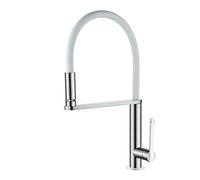 GRIFEMA Dover - Grifo de cocina Con caño de Luz Led Incorporado, tres cambios, mezclador de fregadero de caño flexible, Níquel Cepillado