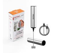 GRIFEMA Espumador de Leche USB Recargable Batidor Electrico te Matcha, 13000 RPM, Ergonómico, Fácil De Limpiar, Mini Batidor Leche Espuma para Cappuccino, Café Bulletproof, Batidos de Proteínas