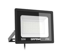 GRIFEMA Focos LED Exterior 50W, 5500LM Foco Proyector LED, 60 LED 6500K Blanco Frío Floodlight para Casa, Garaje, Patio, Camino, Jardín, Sin Enchufe