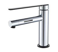 GRIFEMA G11002B Grifo Lavabo led, Cromo/Negro, 3/8 de pulgada