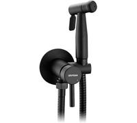 GRIFEMA Irismart G154 Monomando Empotrar para Bidé WC, Agua Caliente y Fria, con Ducha Mano, Soporte y Manguera, Flexo 1.2 m, Cromo, Grifo bidet negro