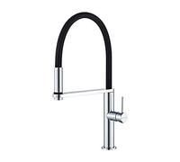 GRIFEMA G4006 - Lyon Grifo Profesional para cocina, Mezclador de fregadero flexible, Cromo, Negro [Exclusivo en Amazon]