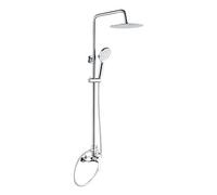 GRIFEMA G7004 Columna monomando ducha, sistema de ducha con alcachofa, rociador 25x25 cm, manguera y soporte, cromo