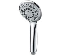 GRIFEMA G804-COMPLENTOS, Ducha de mano redonda (100mm,1/2 pulgada) con función de ahorro de agua, Alcachofa de ducha con 3 tipos de chorro, Crome