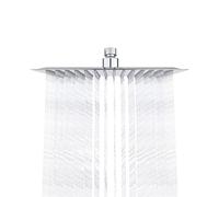 GRIFEMA G833-COMPLENTOS, Alcachofa fija para ducha con rótula orientable (250 * 250 cm), Rociador de ducha cuadrado (efecto lluvia suave), Crome/acero inoxidable