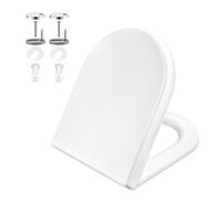GRIFEMA G951 - Tapa WC, Asiento de Inodoro de Cierre Suave en Forma de D con Liberación Rápida para una Fácil Limpieza, Blanco, Tamaño Uno [Exclusivo en Amazon]