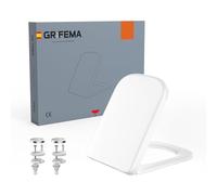 GRIFEMA Tapa WC universal, Tapa Inodoro Cuadrada UF Antibacteriana, Silencioso Cierre Suave, Liberación Rápida, No Amarillea, Tapadera WC 46.1 * 5.3 * 35.1cm, Capacidad de Carga 150 kg