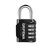 GRIFEMA GA1001-1 Candado de Combinación, Cerradura de Combinación de 4 Dígitos , Adecuada para Gimnasio, Maleta de Equipaje y Caja de Herramientasetc Etc, Negro