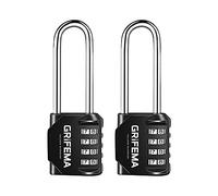 GRIFEMA GA1002 Candado Combinación 4 Dígitos 2 Pack Negro
