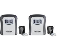 GRIFEMA GA1003-1 Caja de Seguridad para Llaves, Caja de Cerradura, Armarios de Llaves, Pared, Gris (Paquete de 2)