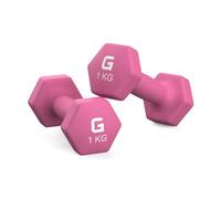 GRIFEMA GA5006-1, Set de 2 Mancuernas de 1 kg, Rosa
