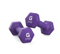 GRIFEMA GA5006-3, Set de 2 Mancuernas de 3 kg, Morado