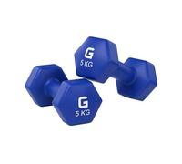 GRIFEMA GA5006-5 Set de 2 Mancuernas de 5 kg, Azul Oscuro