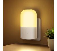 GRIFEMA GD103UK-1 Luz nocturna enchufable en pared con sensor de fotocélula del atardecer al amanecer, 4 niveles de brillo ajustable, luz nocturna para niños para habitación de niños, pasillo