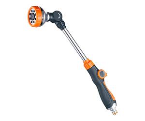 GRIFEMA, GE1305 Fusil de riego, Pistola de riego Extendida, Pistola de manguera de Jardín, 8 Modos Ajustables, Pistola de manguera con Interruptor de pulgar para riego de Césped, Negro