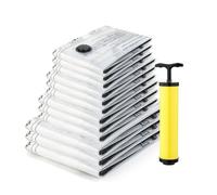 GRIFEMA GH83, 12 Bolsas de Almacenamiento al Vacío, 4 Tamaños (S/M/L/XL) 3 Unidades por Tamaño, para Ropa de Cama, Mantas, Edredones, Viajes, Incluye Bomba Manual