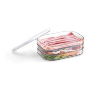 GRIFEMA GH91-3 Tupper Embutidos Organizador Nevera Transparente 3 Pisos | Fiambrera para Embutidos 550 ml x3, Sin BPA, Apto hasta -20 °C, para Jamón, Fiambre, Queso