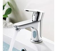 GRIFEMA Grifo Monomando de Lavabo, Agua Fría, Cromo de Latón, Altura del Vástago 74 mm, Núcleo de Válvula Cerámica Silenciosa para Baño, WC de Invitados, G11003