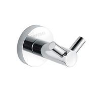 GRIFEMA Ibiza - Gancho de pared con dos perchas, colgador de albornoz, accesorios de baño, Latón, Cromo [Exclusivo en Amazon]