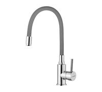 GRIFEMA Irismart - Grifo monomando cocina, mezclador de fregadero con caño flexible, Cromo (Gris/Plata), 3/8 de pulgada [Exclusivo en Amazon]