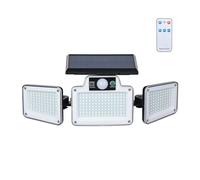 GRIFEMA GD202 Luz Solar Exterior con Sensor de Movimiento, [280 LEDs/ 3 Modos/ 2400mAH], Foco Solar Exterior con Control Remoto, IP65 Impermeable para Jardín, Garajes