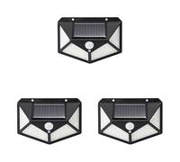 GRIFEMA Luz Solar Exterior para Jardín con Sensor de Movimiento, Focos LED Exterior Solares, Lámpara de Pared Solar Impermeable 100 LEDs, 3 Modos, Ángulo 270°, IP65, Batería 800mAh, GDK203