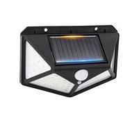 GRIFEMA Luz Solar Exterior para Jardín con Sensor de Movimiento, Focos LED Exterior Solares, Lámpara de Pared Solar Impermeable 100 LEDs, 3 Modos, Ángulo 270°, IP65, Batería 800mAh, GDK203