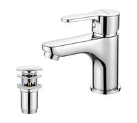 GRIFEMA Mezclador monomando lavado con desague, Grifo de baño, Cromo, Plateado, G11003-8