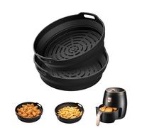 GRIFEMA Molde Silicona Freidora de Aire - 2PCS Reutilizable Moldes Silicona Air Fryer - Bandeja Air Fryer para Freidoras 5-8L, Sin BPA, 8inch Cuadrado, Compatible Philips, Cecotec, Cosori, Turbo Blaze