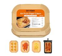 GRIFEMA Papel Freidora Aire Doble, SGS FSC y FDA, Air Fryer Papel para Freidora de Aire BPA free, Antigrasa, Papel Air Fryer con Cecotec, Masterpro, Ninja AF300EU AF400EU (20,5x14cm 100Piezas)