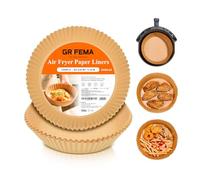 GRIFEMA Papel Freidora Aire, Papel para Freidora de Aire sin BPA, Antigrasa, 5-8 L, Pape Air Fryerl para Ninja, Tefal Air Fryer (100 Piezas, 20-24cm, Redondo)